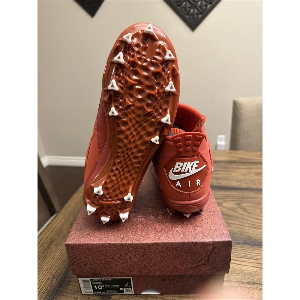 Custom Air Jordan 4 Brick by Brick Football Cleats  Mens Size 10.5